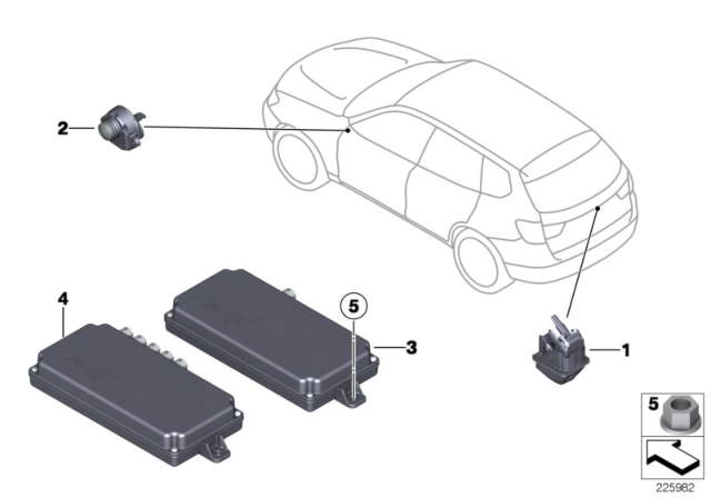 2015 BMW X3 Rear / Top Rear View Camera Diagram