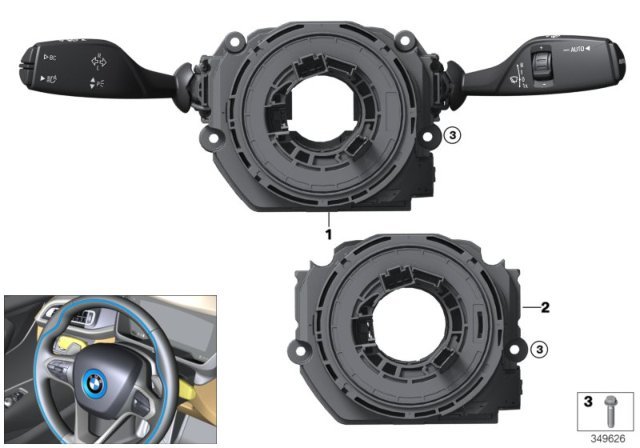 2019 BMW i8 Switch Cluster Steering Column Diagram