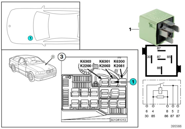 1995 BMW 318i Relay, Fuel Pump Diagram