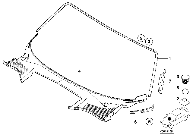 2000 BMW Z8 Cover, Column A, Right Diagram for 51337025724