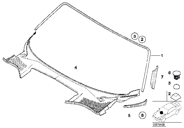 2002 BMW Z8 Glazing, Mounting Parts Diagram