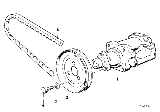 1981 BMW 528i Pulley Diagram for 32411272449