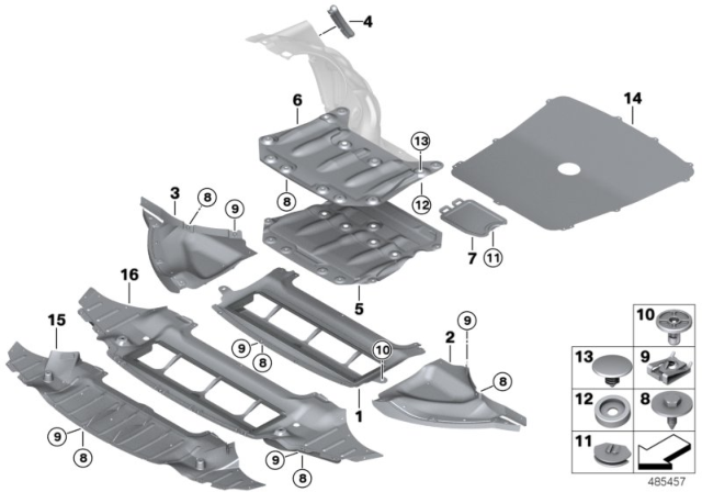 2019 BMW M4 Underbonnet Screen Diagram