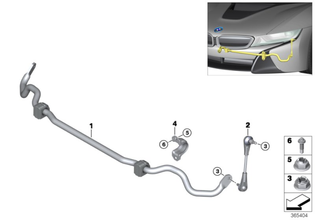 2020 BMW i8 Stabilizer Link Diagram for 31306858500