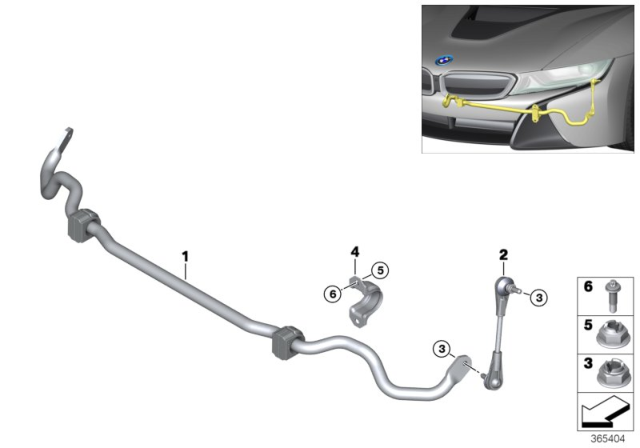 2017 BMW i8 Stabilizer, Front Diagram