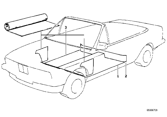 1992 BMW 318i Floor Covering Diagram