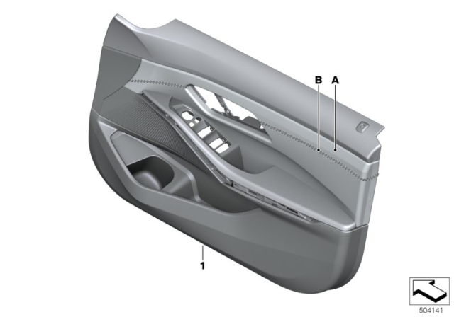 2019 BMW 330i Individual Door Trim Panel Diagram 3