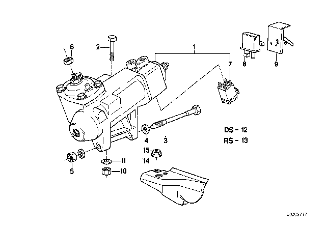 1988 BMW 635CSi Exchange Hydro Steering Gear Diagram for 32131134107