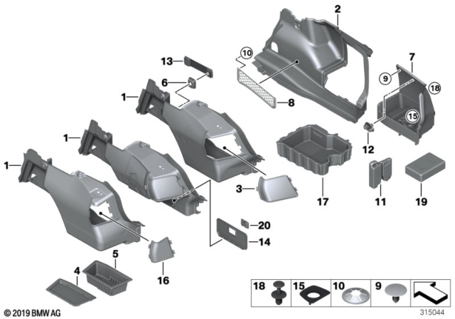 2008 BMW 328xi Lateral Trim Panel Diagram 2