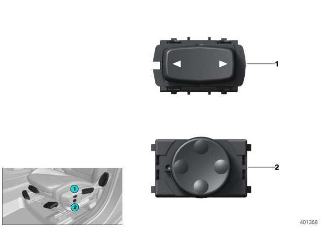 2020 BMW X4 Switch, Seat, Lumbar / Backrest Width Diagram