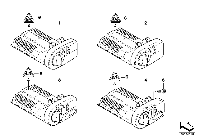 2007 BMW Z4 Switch Unit, Light Diagram