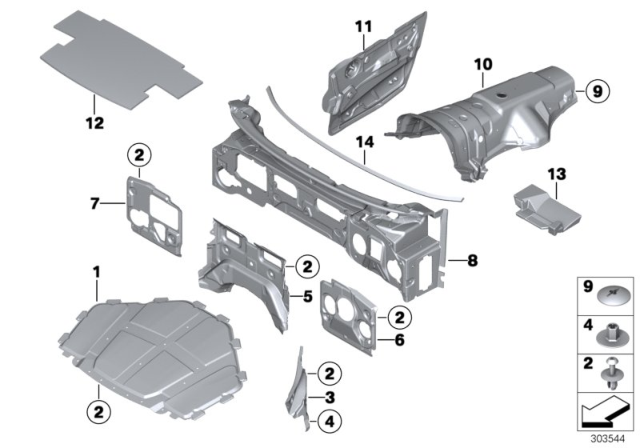 2008 BMW X5 Sound Insulating Diagram 1