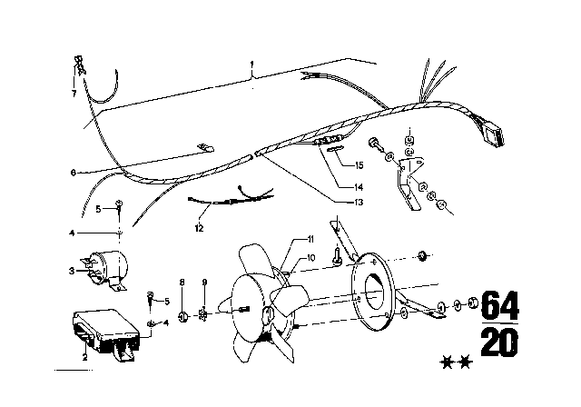 1971 BMW 2800CS Air Conditioning Unit Parts Diagram 7