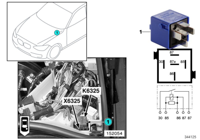 2002 BMW 325xi Relay, Reversing Light Diagram 1