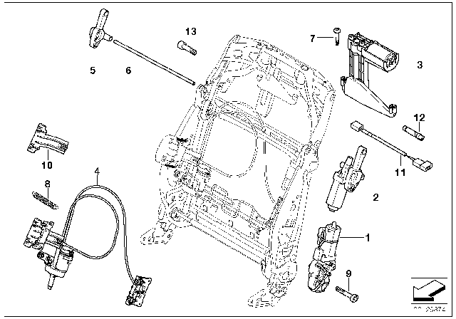 2007 BMW 760Li Sliding Bracket Diagram for 52107116703