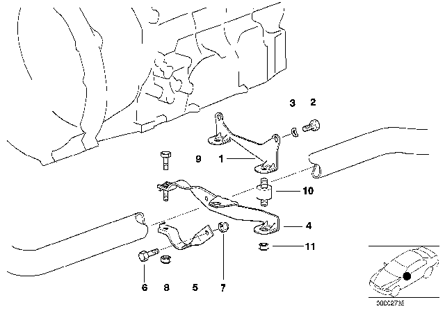 1998 BMW 318ti Suspension Parts Exhaust Diagram