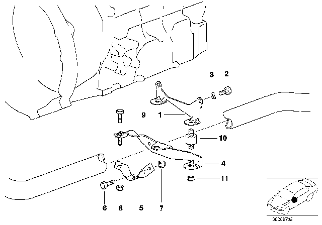 1998 BMW 318ti Bracket Diagram for 18301432595