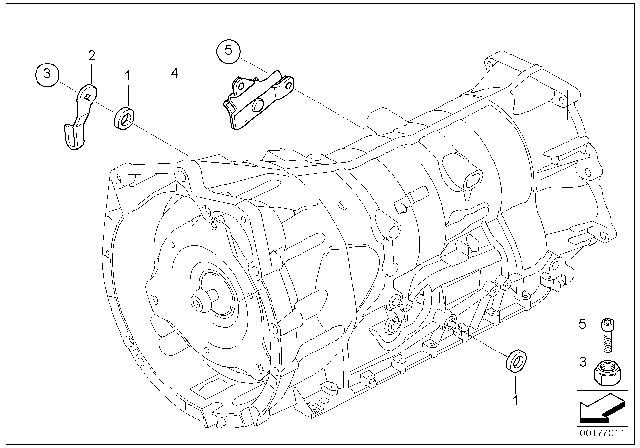 2009 BMW 535i xDrive Gearshift Components (GA6HP19Z) Diagram