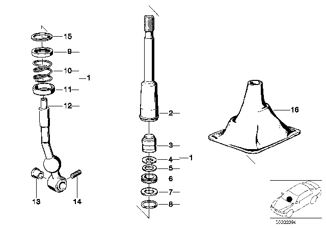 1978 BMW 530i Shift Lever / Cover Diagram