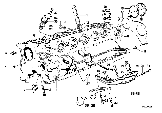 1982 BMW 528e Engine Block & Mounting Parts Diagram 1