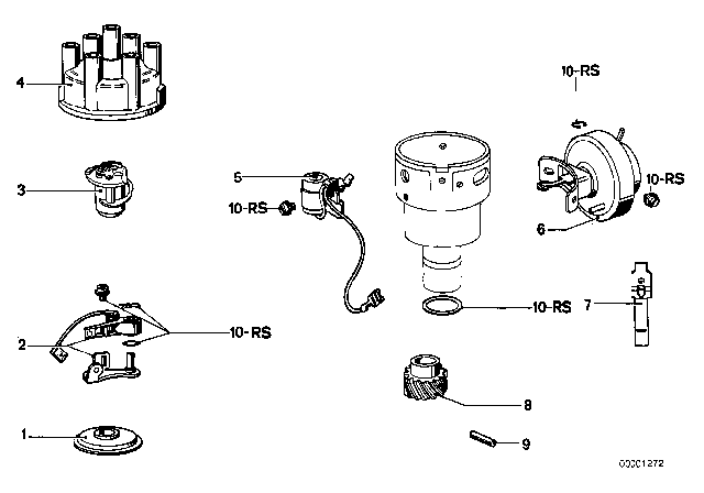 1978 BMW 530i Distributor - Single Parts Diagram