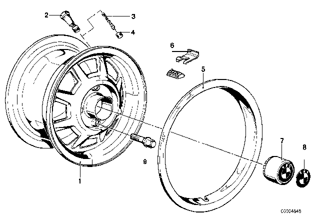 1977 BMW 320i Steel Rim Diagram