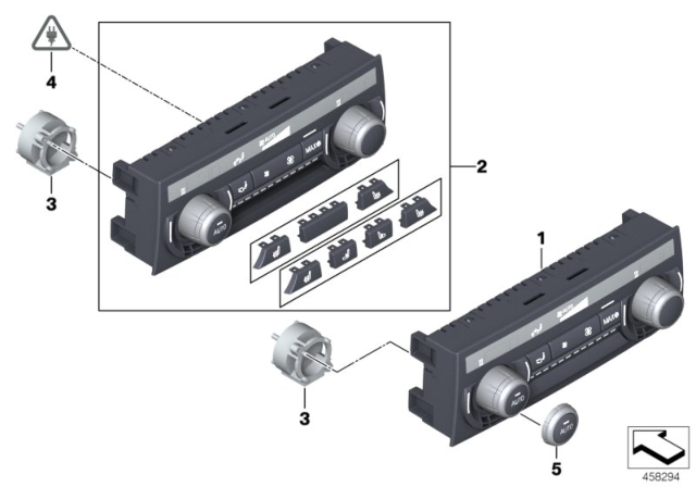 2011 BMW 740i Operating Unit, Automatic Rear - Cabin A/C Diagram