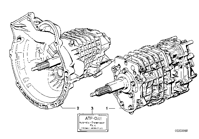1984 BMW 633CSi Manual Gearbox Diagram 2