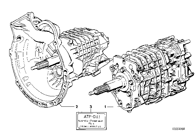 1978 BMW 633CSi Manual Gearbox Diagram 2