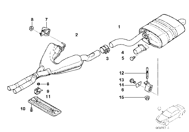 2002 BMW 525i Centre And Rear Silencer Diagram