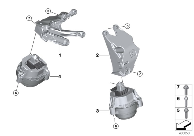 2019 BMW X3 Engine Mount Right Diagram for 22116877660