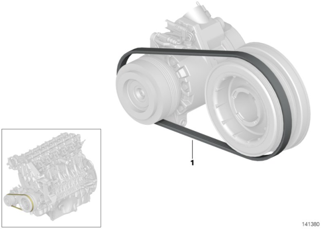 2009 BMW 335d Ribbed V-Belt Diagram for 64557793608