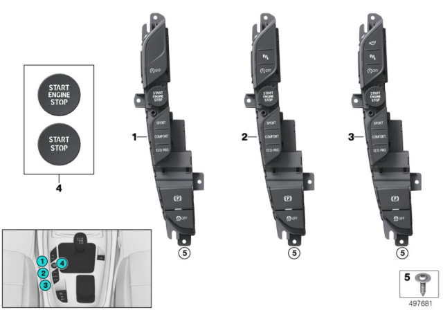 2020 BMW 330i xDrive Repair Kit, Trim For Start-S Diagram for 61319475062