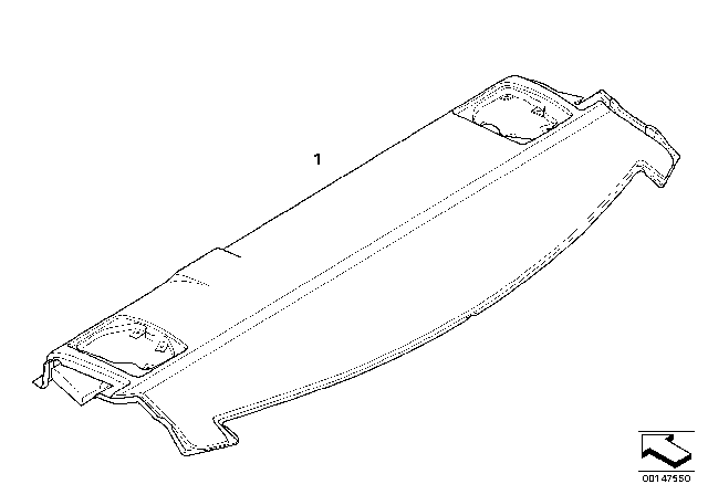 2008 BMW 535i Individual Rear Window Shelf, Alcantara Diagram