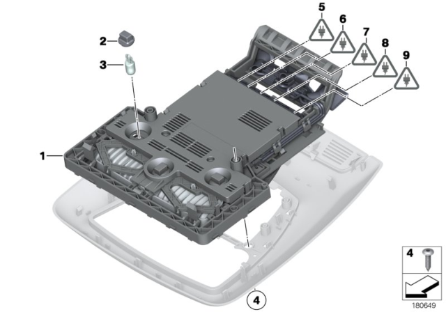 2015 BMW X3 Switch Cluster, Roof Diagram