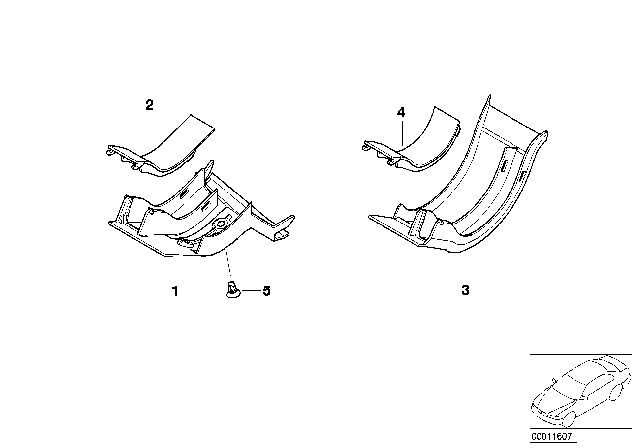 2003 BMW 525i Cable Covering For Trunk Lid Diagram