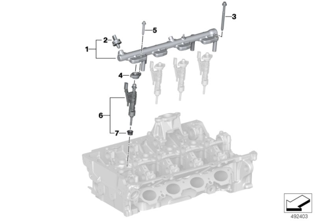 2019 BMW Z4 High-Pressure Rail / Injector Diagram