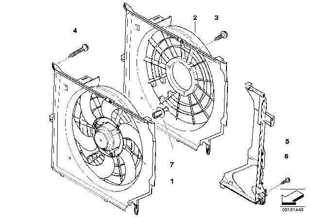 2006 BMW Z4 M Fan Shroud / Mounting Plate Diagram