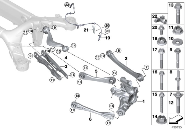 2020 BMW X4 M Rear Axle Support / Wheel Suspension Diagram