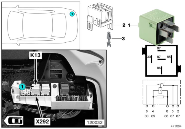 2005 BMW X5 Relay, Heated Rear Window Diagram