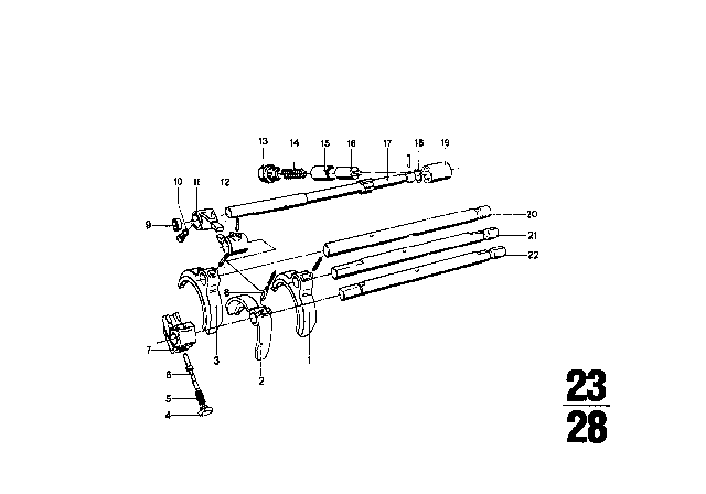 1969 BMW 2000 Lock Ring Diagram for 23311490185