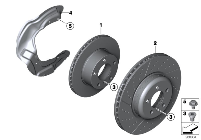 2015 BMW 428i Front Brake / Brake Disc Diagram