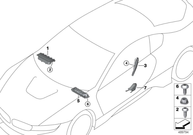 2019 BMW i8 Side Airbag, Front Right Seat Diagram for 72126996278