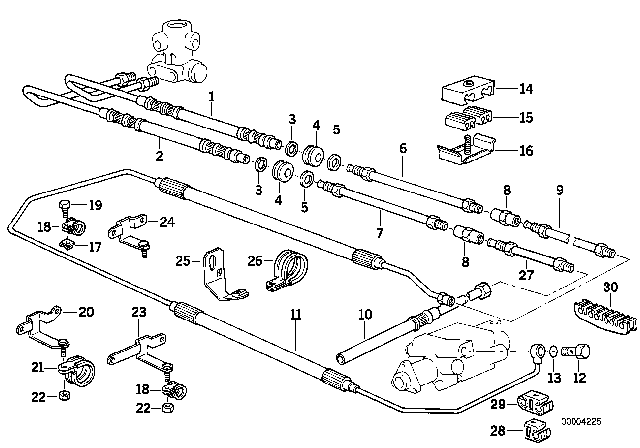 1991 BMW 750iL Levelling Device / Tubing / Attaching Parts Diagram 1