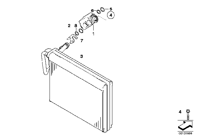 2008 BMW 328xi Evaporator / Expansion Valve Diagram