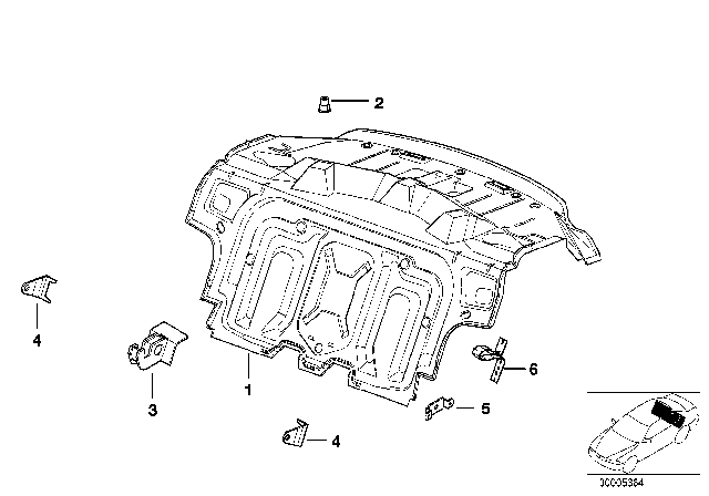 1995 BMW 325i Partition Trunk Diagram