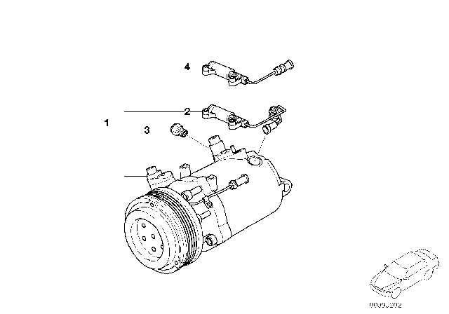 2003 BMW 325i Rp Air Conditioning Compressor Diagram 1