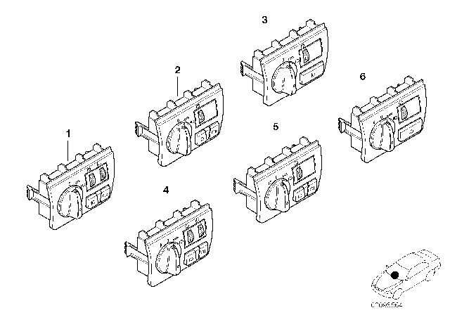 2006 BMW X5 Headlight Switch Diagram for 61316909777