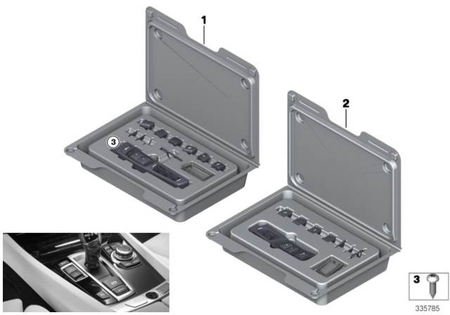 2015 BMW ActiveHybrid 5 Repair Kit, Operating Facility, Centre Console Diagram