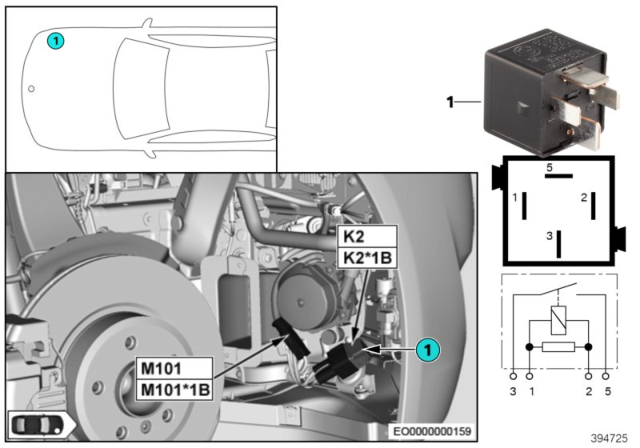 2011 BMW 528i Relay, Secondary Air Pump Diagram